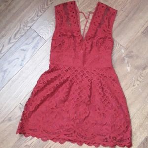 Free people red lace dress